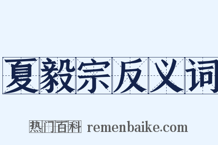 夏毅宗反义词是什么意思的图片